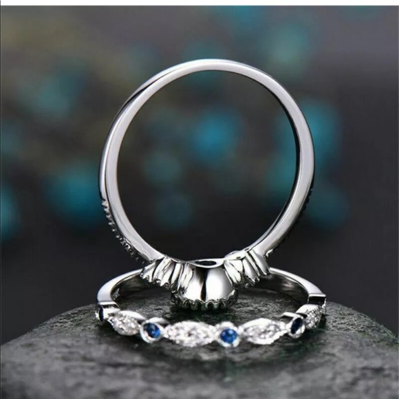 Round Cut SapphireRing 925 Silver - Picture 6 of 6